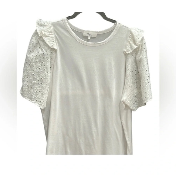 clu Tops - Clu Eyelet Sleeve Top